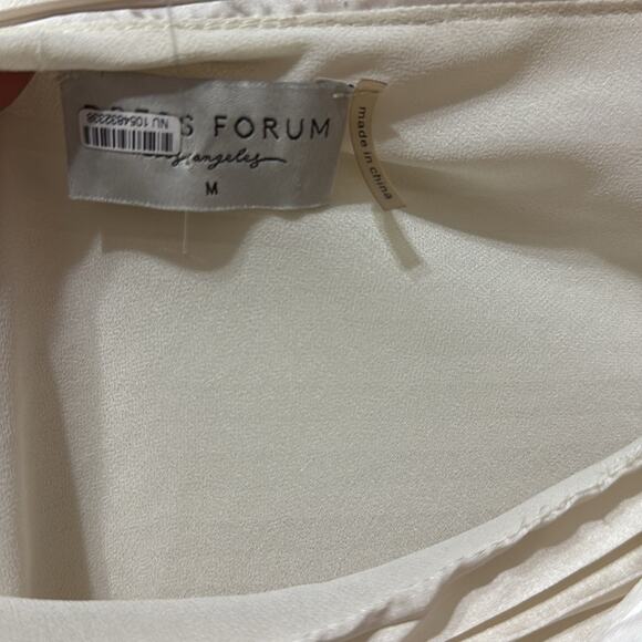 Anthropologie x Dress Forum Ivory One-Shoulder Pleated Cutout Dress* - Picture 9 of 9